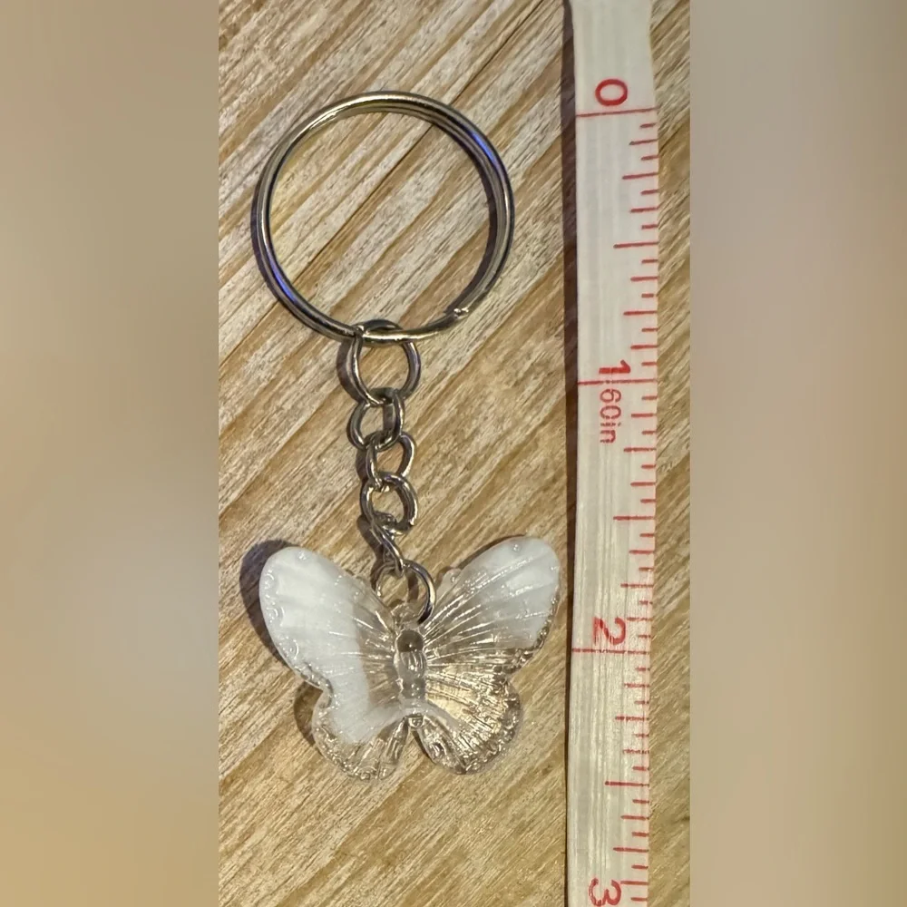 Clear Butterfly Keychain